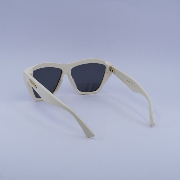 Bottega Veneta BV1092S 003 Sunglasses Ivory Cat Eye Frame, Grey Lenses main image 8